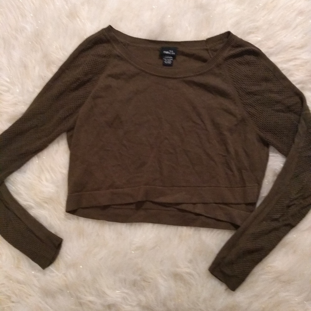 Olive green crop top